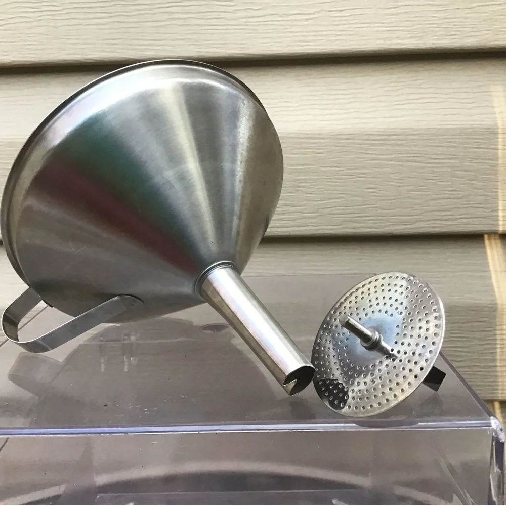 Kitchen Lot, Acrylic Recipe Box, Stainless Steel Funnel, Hand Strainer
